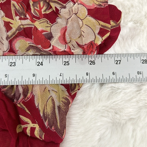 Avenue Sheer Floral Blouse button up Red size 22-24 women shirt sleeve NWT - Picture 10 of 11